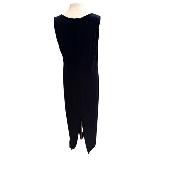Fairy grunge Black Sleeveless Maxi Velvet Dress By Patra Woman Size 16 Polyester - Picture 3 of 9